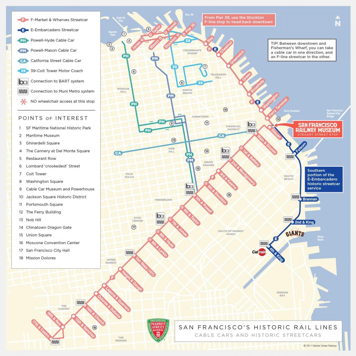 旧金山电车站地图